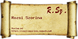 Rozsi Szorina névjegykártya